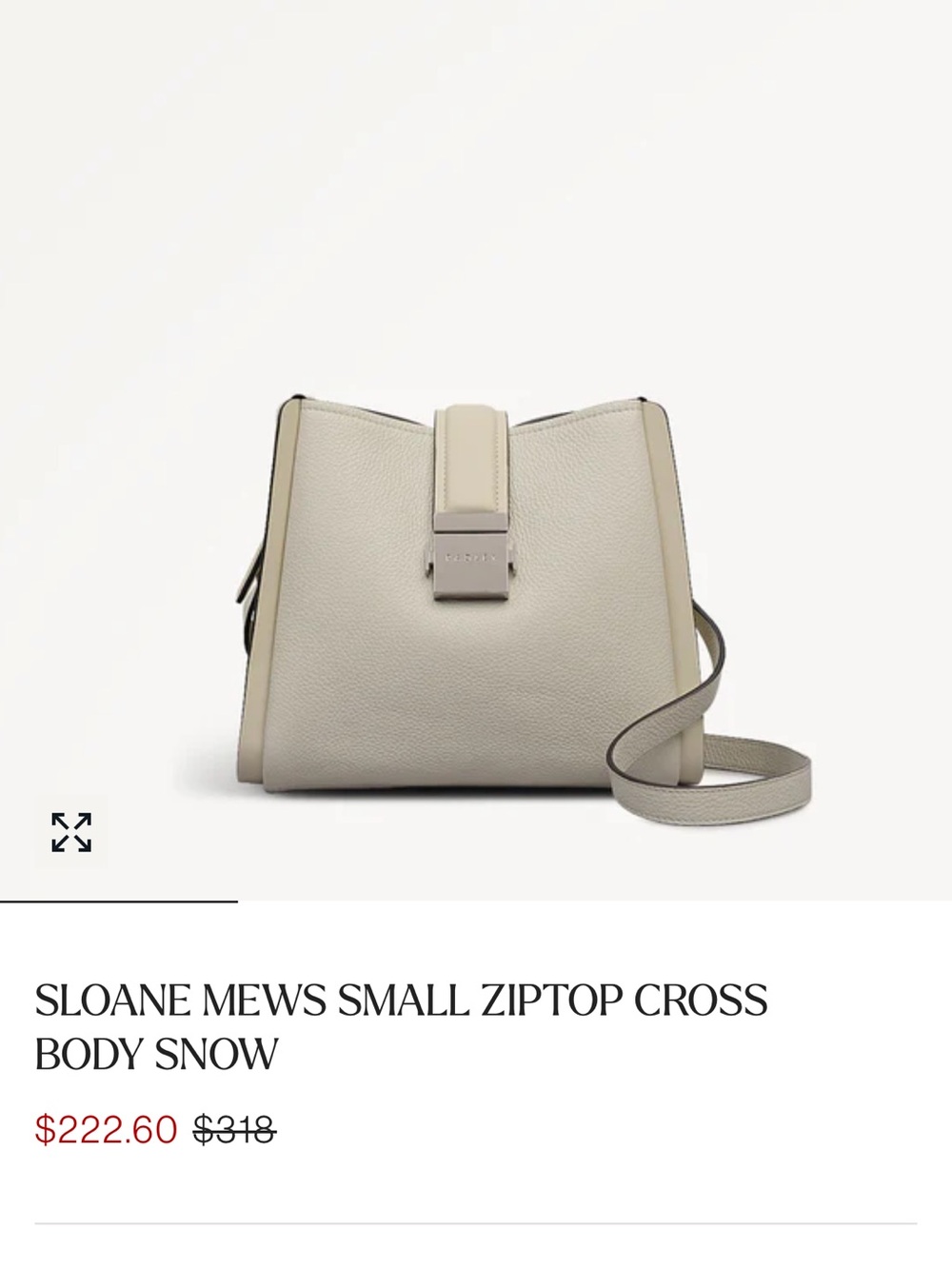 Small Zip-Top Crossbody - Snow